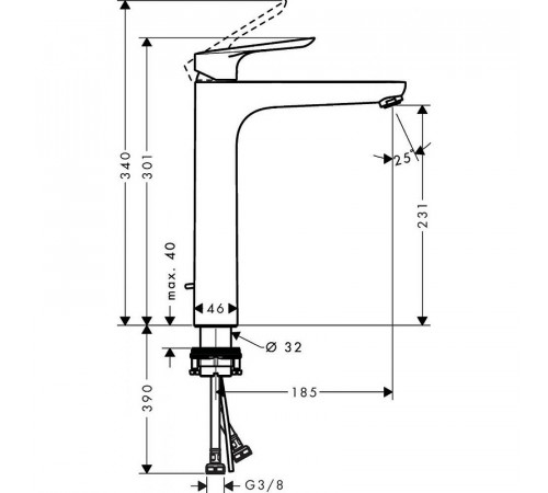 Смеситель для раковины Hansgrohe Logis E 71162000 Хром