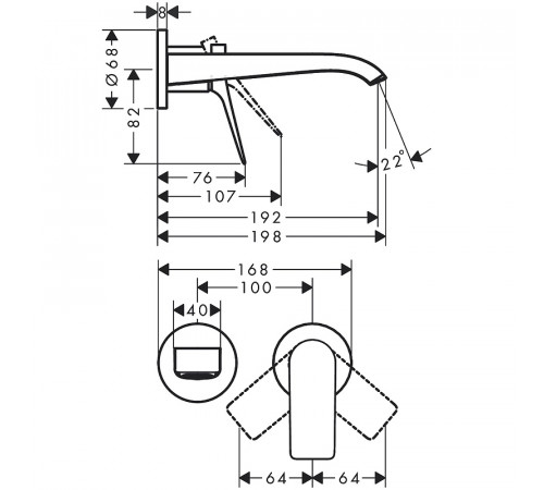 Смеситель для раковины Hansgrohe Vivenis 75050670 Черный матовый