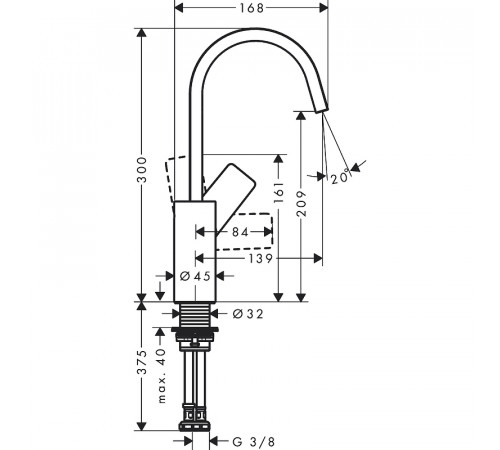 Смеситель для раковины Hansgrohe Vivenis 75032000 Хром