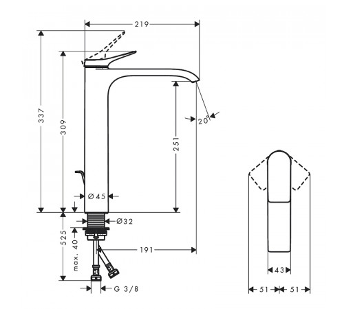 Смеситель для раковины Hansgrohe Vivenis 75040700 Белый матовый