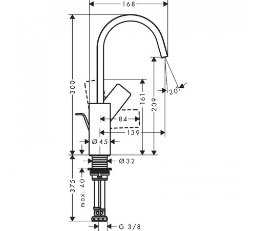 Смеситель для раковины Hansgrohe Vivenis 75030700 Белый матовый