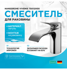 Смеситель для раковины Hansgrohe Vivenis 75012000 Хром