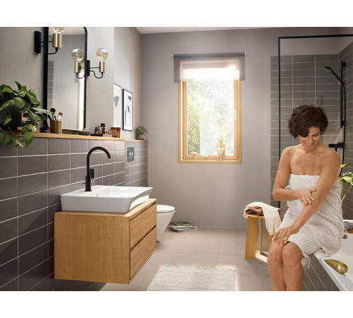 Смеситель для раковины Hansgrohe Rebris E 72576670 Черный матовый