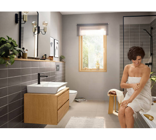 Смеситель для раковины Hansgrohe Rebris E 72557670 Черный матовый