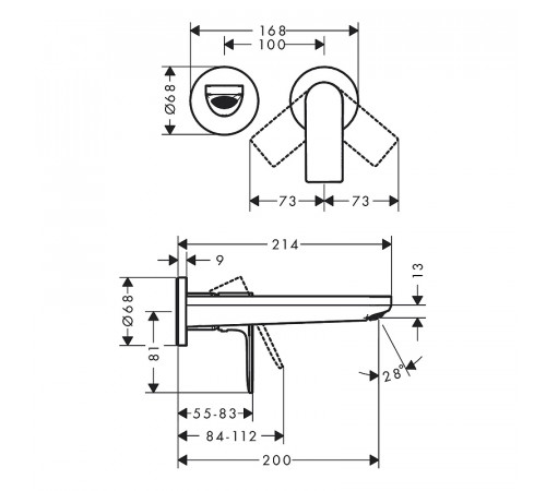 Смеситель для раковины Hansgrohe Rebris E 72568000 Хром