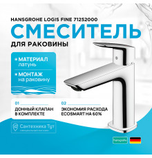 Смеситель для раковины Hansgrohe Logis Fine 71252000 Хром