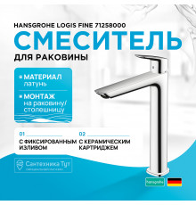 Смеситель для раковины Hansgrohe Logis Fine 71258000 Хром