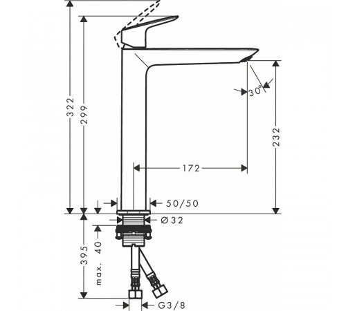 Смеситель для раковины Hansgrohe Logis Fine 71258000 Хром