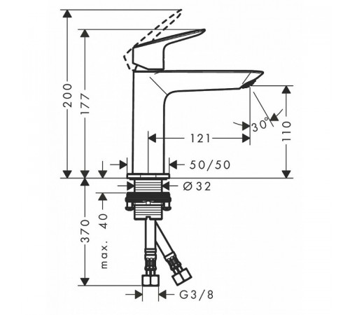 Смеситель для раковины Hansgrohe Logis Fine 71253000 Хром