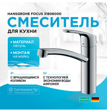 Смеситель для кухни Hansgrohe Focus 31806000 Хром