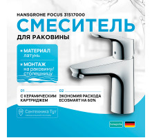 Смеситель для раковины Hansgrohe Focus 31517000 Хром