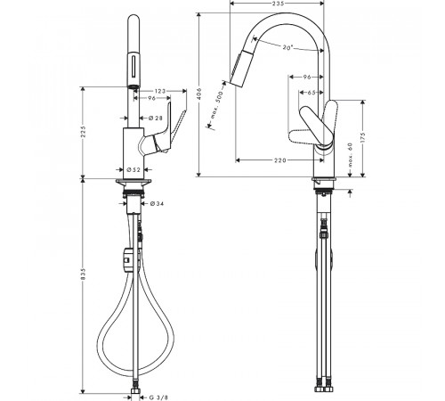 Смеситель для кухни Hansgrohe Focus 31815000 Хром