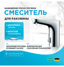 Смеситель для раковины Hansgrohe Focus 31173000 Хром