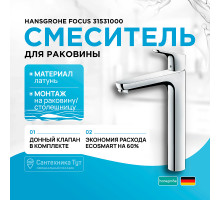 Смеситель для раковины Hansgrohe Focus 31531000 Хром