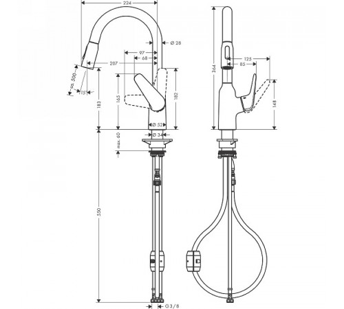 Смеситель для кухни Hansgrohe Focus M429-H180 71801000 Хром