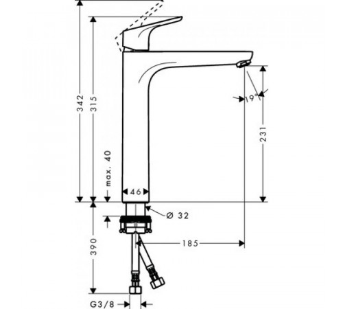 Смеситель для раковины Hansgrohe Focus 31532000 Хром