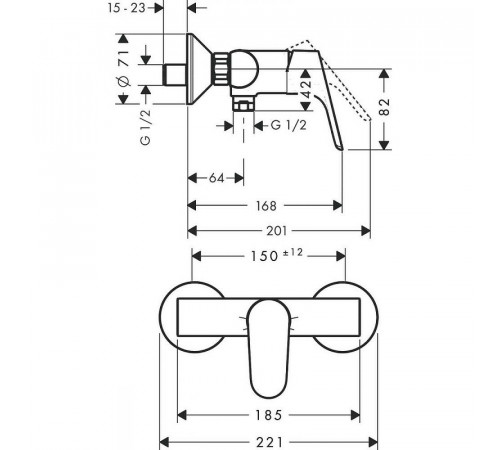 Смеситель для душа Hansgrohe Focus E2 31960000 Хром