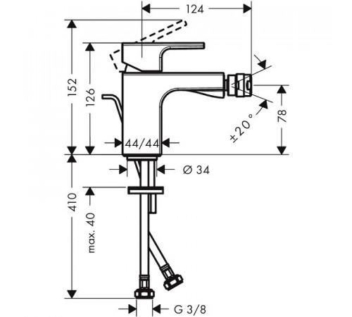 Смеситель для биде Hansgrohe Vernis Shape 71211670 Черный матовый