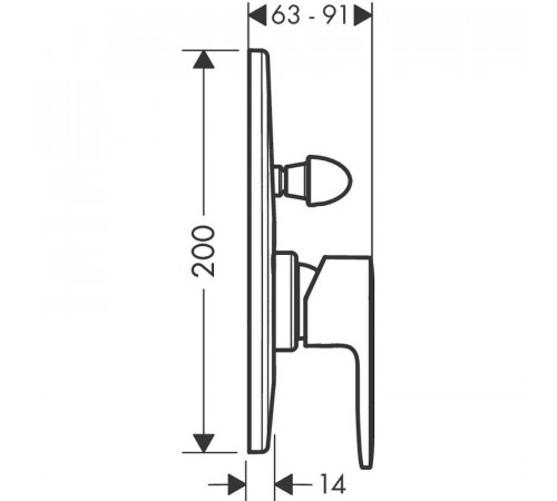 Смеситель для душа Hansgrohe Vernis Shape 71458000 Хром