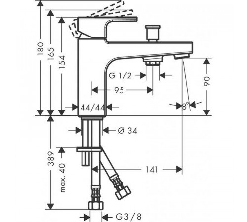 Смеситель на борт ванны Hansgrohe Vernis Shape 71464000 Хром