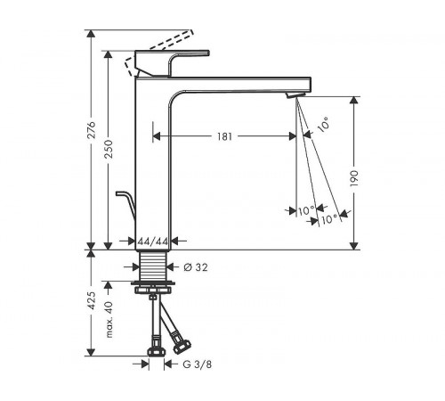 Смеситель для раковины Hansgrohe Vernis Shape 71562670 Черный матовый