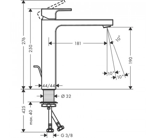 Смеситель для раковины Hansgrohe Vernis Shape 71562000 Хром