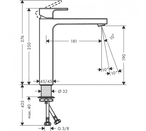 Смеситель для раковины Hansgrohe Vernis Shape 71591000 Хром