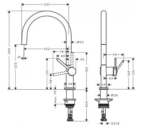 Смеситель для кухни Hansgrohe Talis M54 72804800 Сталь