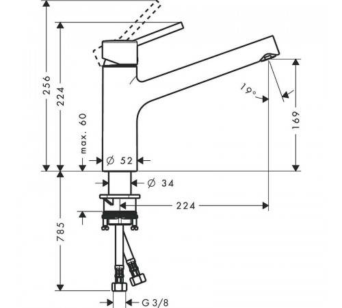 Смеситель для кухни Hansgrohe Talis M52 32857000 Хром