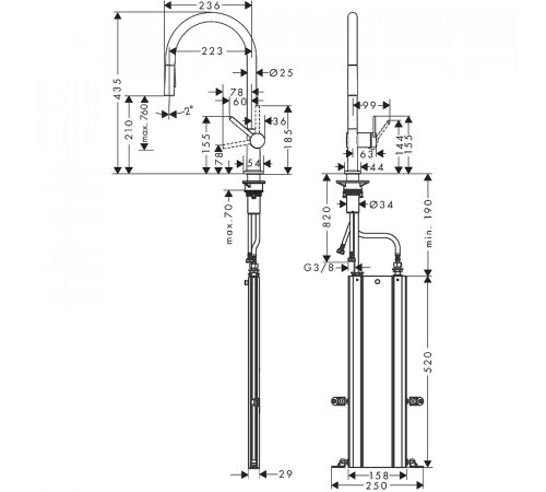 Смеситель для кухни Hansgrohe Talis M54 72801800 Сталь