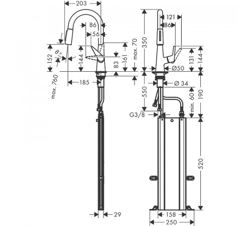 Смеситель для кухни Hansgrohe Talis M51 73850800 Сталь