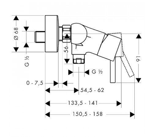 Смеситель для душа Hansgrohe Talis 32640000 Хром