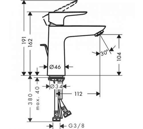 Смеситель для раковины Hansgrohe Talis E 71710140 Шлифованная бронза