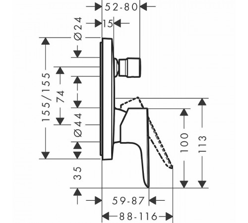 Смеситель для душа Hansgrohe Talis E 71745670 Черный матовый