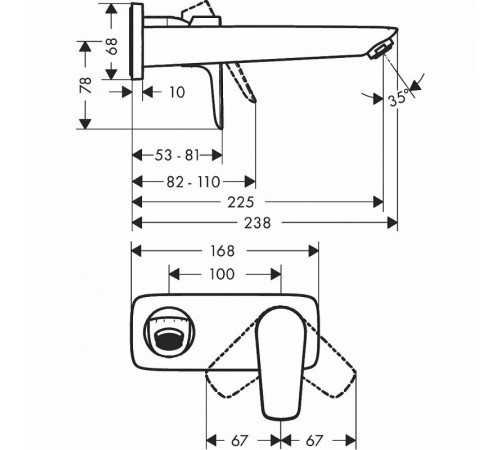 Смеситель для раковины Hansgrohe Talis E 71734000 Хром