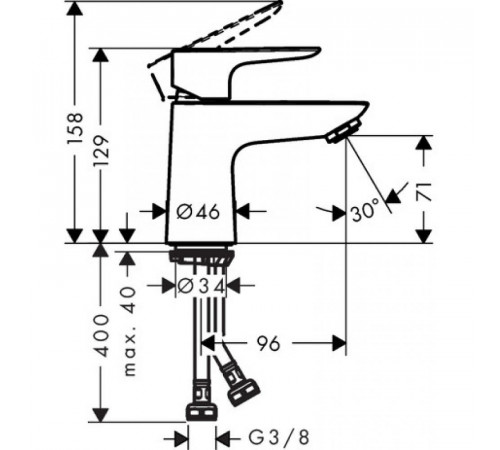 Смеситель для раковины Hansgrohe Talis E 71701000 Хром