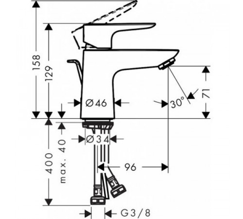 Смеситель для раковины Hansgrohe Talis E 71703000 Хром