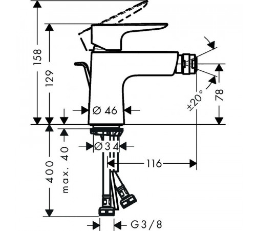 Смеситель для биде Hansgrohe Talis E 71720700 Белый матовый