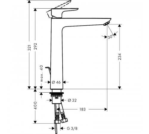 Смеситель для раковины Hansgrohe Talis E 71716000 Хром