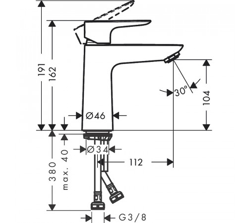 Смеситель для раковины Hansgrohe Talis E 71712140 Шлифованная бронза