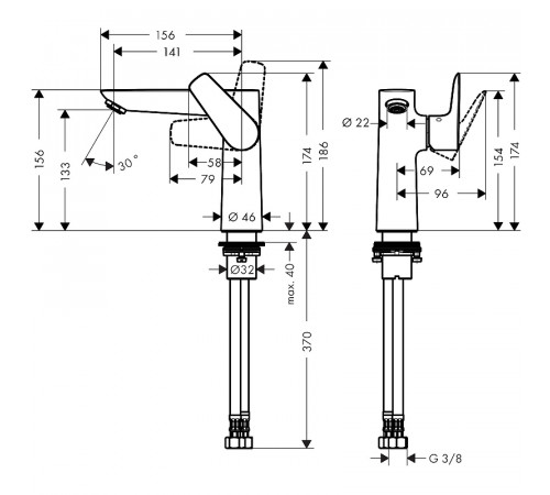 Смеситель для раковины Hansgrohe Talis E 71755000 Хром