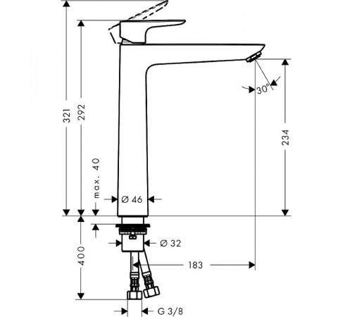 Смеситель для раковины Hansgrohe Talis E 71717000 Хром