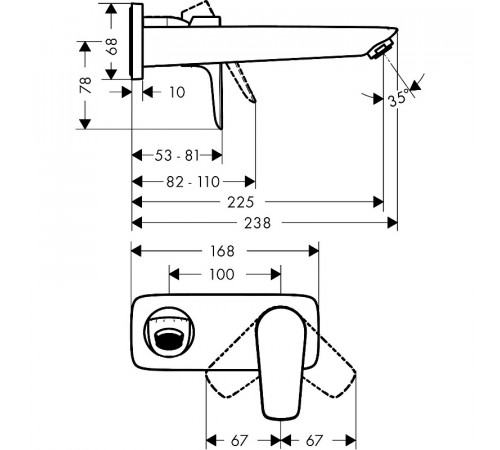 Смеситель для раковины Hansgrohe Talis E 71734140 Шлифованная бронза