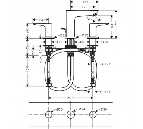 Смеситель для раковины Hansgrohe Talis E 71733990 Полированное золото