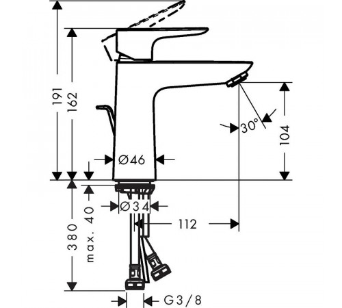 Смеситель для раковины Hansgrohe Talis E 71710670 Черный матовый