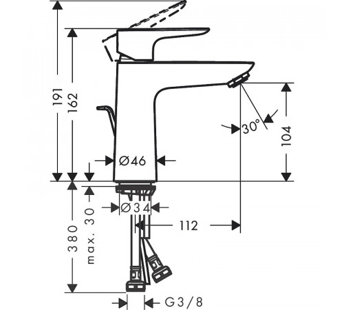 Смеситель для раковины Hansgrohe Talis E 71713140 Шлифованная бронза