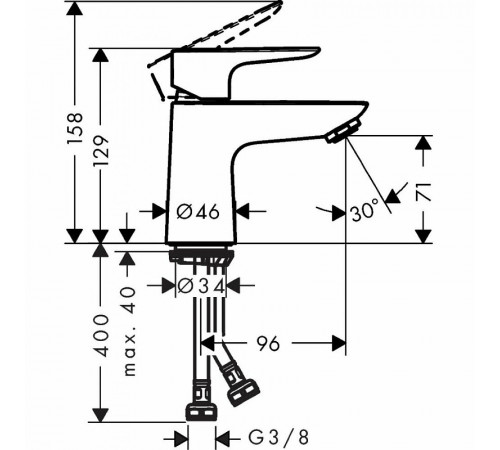 Смеситель для раковины Hansgrohe Talis E 71702000 Хром