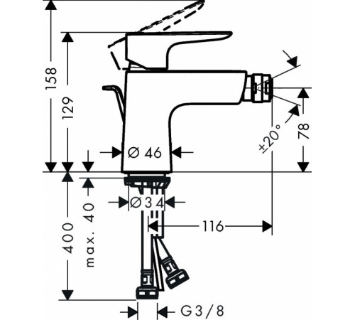 Смеситель для биде Hansgrohe Talis E 71720140 Шлифованная бронза