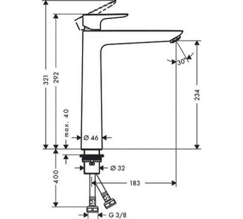 Смеситель для раковины Hansgrohe Talis E 71717140 Шлифованная бронза