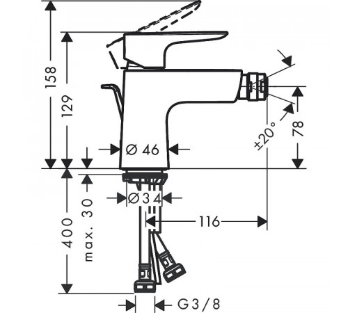 Смеситель для биде Hansgrohe Talis E 71720000 Хром